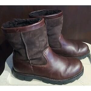 UGG Australia Brown Leather / Suede sheepskin Shearling Lined Boots 5485 Men's 9